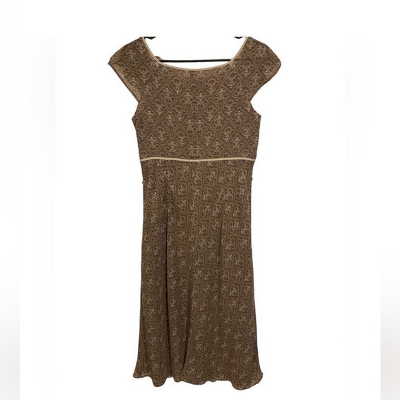 Ann Taylor LOFT Vintage Y2K Brown Paisley Boho Dress - Picture 5 of 7